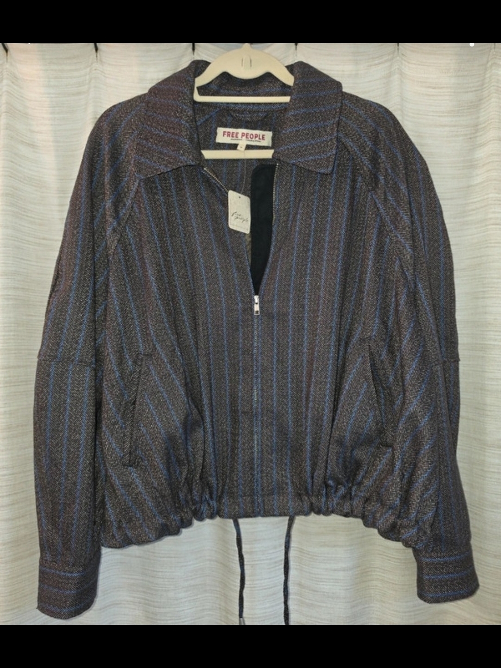 NWT Free People Orion City Jacket Chocolate Herringbone M Fits L XL